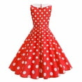 thumbnail image 4 of FRSASU Women's Vintage Polka Dot Dresses Rockabilly Cap Sleeve Dress Trendy Elegant A Line Cocktail Dress Red, 4 of 6