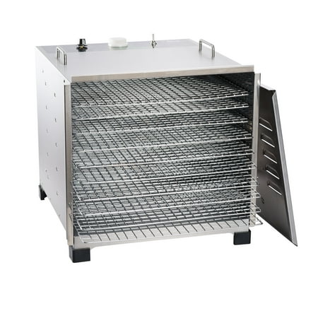 Big Bite Stainless Steel Dehydrator w/ Chrome Plated Trays (10 (Best Commercial Food Dehydrator)