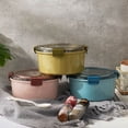 thumbnail image 2 of Flmtop 1000ml Round Stainless Steel Bento Lunch Box Leakproof Food Container with Lid, 2 of 7