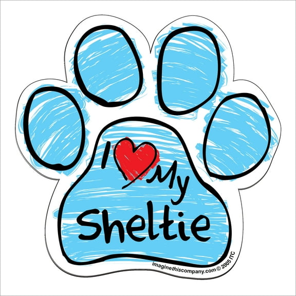 Sheltie Blue Scribble Paw Magnet