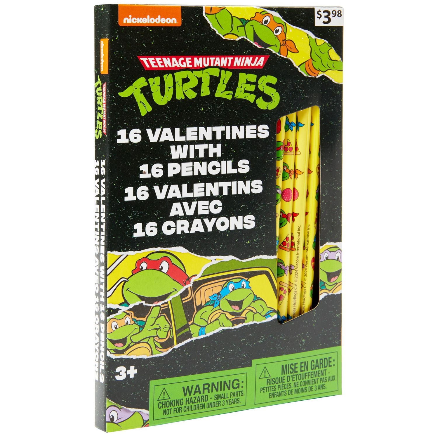 Teenage Mutant Ninja Turtles - Cartes de Saint-Valentin avec crayons,  Multi-couleurs, 16 Compte