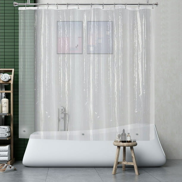 YISURE Short Shower Curtain Liner 60inch, Clear PEVA Plastic Waterproof