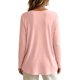 thumbnail image 5 of Hfnxid Womens Square Neck Long Sleeve Shirts Loose Fit Tunic Tops Solid Color Soft Blouses Casual Basic Tshirts Pink,M, 5 of 7