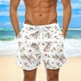 thumbnail image 3 of Aayomet Swim Trunks Men Easter Printing Pocket Buckle Lapel Shorts (Pink, M), 3 of 4
