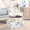 thumbnail image 5 of WOBOGO Blue Peonies Dead Leaves Large Collapsible Storage Box Flip Lid Fabric Decorative Organizer Container Basket with Handles 16.5×12.6×11.8in, 5 of 7