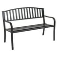 thumbnail image 2 of Costway 50'' Patio Garden Bench Park Yard Outdoor Furniture Steel Slats Porch Chair Seat, 2 of 7