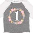 thumbnail image 4 of Inktastic 1st Birthday Rose Flower Wreath Girls Girls Long Sleeve Baby Bodysuit, 4 of 5