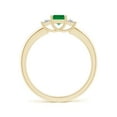 thumbnail image 2 of ANGARA Natural Square Emerald and Princess Diamond Three Stone Engagement Ring in 14K Yellow Gold for Women (Size-4mm) | May Birthstone, Anniversary, Jewelry Gift for Women | Natural Emerald Ring, 2 of 9