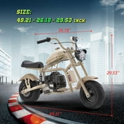 HOVER HEART Gas Mini Chopper Bike, DB003 Model 49.4 CC 2-Stroke Dirt Bike with Rear Shock Absorber, Headlight, Metal Frame, Rear Disc Brakes, Max Load 165Lbs, Up to 20Mph, EPA Approved