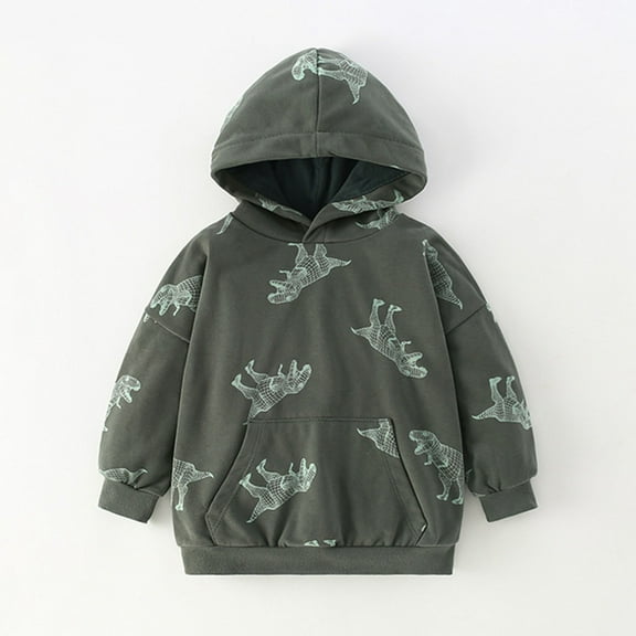 Boys Hooded Sweatshirts Dinosaur Casual Long Sleeve Pullover Tops Toddler Hooded Sweatshirts Kid's Fall Fashion Hoodies & Sweatshirts,4-5 Years