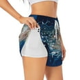 thumbnail image 2 of Bixox Women's White Jellyfish Dansing in the Ocean pattern 2 in 1 Running Shorts - Lightweight Athletic Workout Gym Yoga Shorts Liner with Pockets - XX-Large, 2 of 7