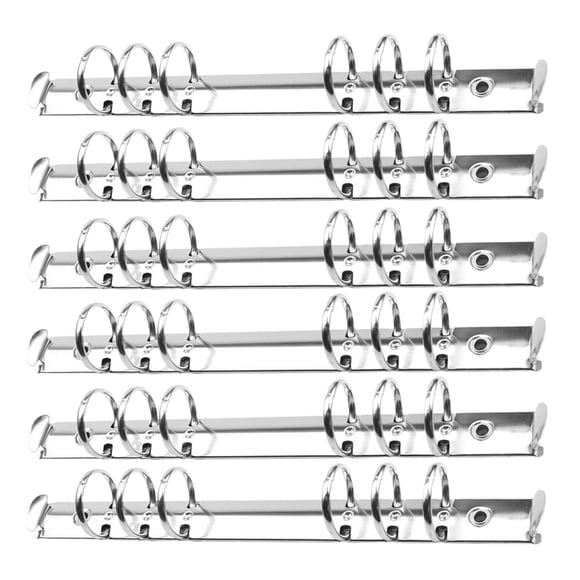 WHAMVOX 6Pcs Round Loose Leaf Notebook Binding Metal Clips for File Organization