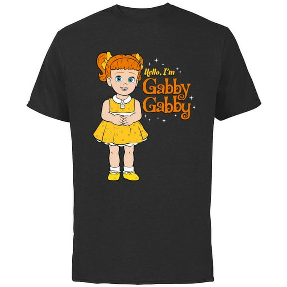 Disney Pixar Toy Story 4 Hello I'm Gabby Gabby T-Shirt - Short Sleeve Cotton T-Shirt for Adults - Customized-Black