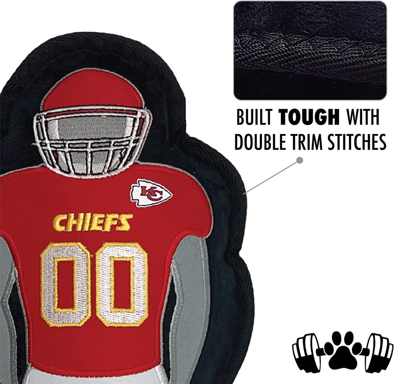 NFL Kansas City Chiefs Athletes Player Pet Dog Toy Premium Quality with Built-in Squeaker Chew Toy