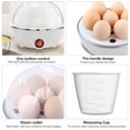 thumbnail image 4 of Fridja Retro Electric Mini Hard-Boiled Egg Cooker, 7 Egg Capacity Tray, Poached, Scrambled, Omelets, Whites, Sandwiches, for Low-Carb Diets, White, 4 of 6