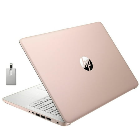 HP Stream 14" HD BrightView Laptop, Intel Celeron N4120, 8GB RAM, 64GB eMMC, Intel UHD Graphics, 720p Webcam, 1 Year Office 365, Rose Gold, Win 11 S, 32GB Hotface USB Card