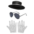 thumbnail image 4 of Pandaie 80s Pop Star Outfit for Boys Sequin Set Jacket Pants Hat Sunglasses Gloves Birthday Party Clothes Silver,3-5 Years, 4 of 4