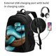 thumbnail image 2 of Balery Blue Viper Snake Mochila con carga USB para hombre y mujer - Mochila impermeable y antirrobo para laptop con puerto USB para viajes, trabajo, 2 of 7