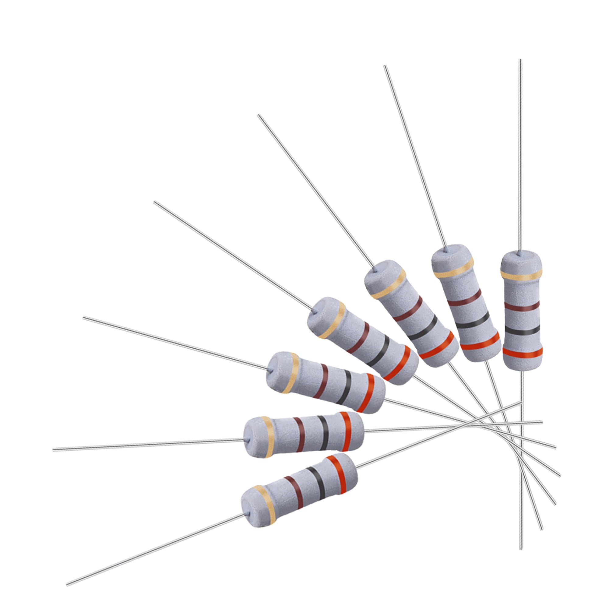 50 Pcs 1W Metal Oxide Film Resistor Axial Lead 200 Ohm ±5 Tolerance