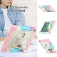 thumbnail image 3 of Case for iPad 6th / 5th Gen (2018 2017) / iPad Air 2 / iPad Pro 9.7 inch with Screen Protector, 360 Degree Rotating Kickstand Hand Strap Shockproof Cover with Shoulder Strap, Rainbow Pink, 3 of 7