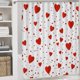 thumbnail image 3 of Cortina de ducha de San Valentín con corazones rojos que caen, ideal para baño, decoración romántica para parejas, impermeable, 182 x 182 cm, con 12 ganchos., 3 of 6