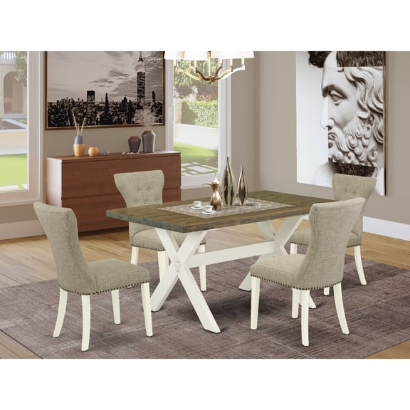 5 Piece Dining Room Table Set with 4 Kitchen Chairs - Rectangular Dinette Table