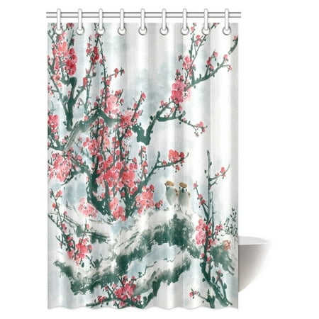 Mypop Traditional Chinese Painting Shower Curtain Plum Tree