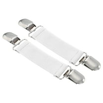 2 Pack Elastic Hat Clips, Travel Mitten Clip Dress Back Cinch Clips for Women Shawl Cardigan Collar Sweater Scarf, White