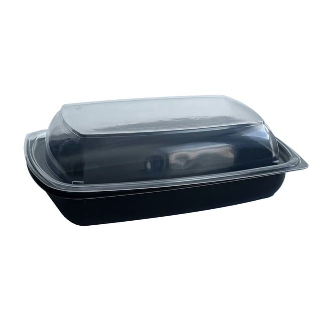 Conteneur Rectangulaire 24oz Noir avec Couvercle Transparent 150/caisse