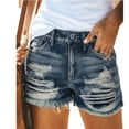 thumbnail image 2 of LYMAYTER Female Denim Shorts for S-2XL High Waisted Ripped Women Jeans Shorts Water Washing Jeans Shorts with Pockets, 2 of 8