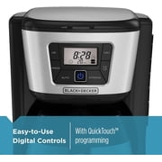 BLACK+DECKER 12-Cup Thermal Coffee Maker, Keep Coffee Hot with Insulated Stainless Steel Carafe, Digital Controls, Easy to Clean.