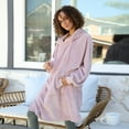 thumbnail image 7 of Women’s Plush Hoodie Sweatshirt Dress, Casual Pullover Sweater with Kangaroo Pocket, One Size, 7 of 7