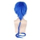 thumbnail image 3 of Peluca para cosplay, azul vibrante, trenzada en capas cortas, 120 cm, 3 of 3