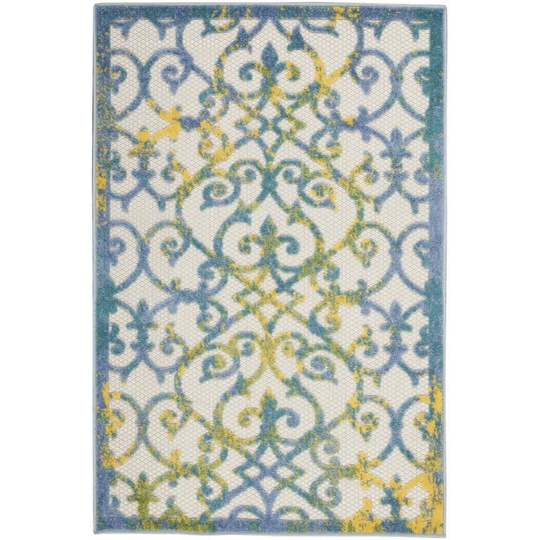 alohaさま cotton mini rug 4dot light blue ALOHA_ALH05_BLGRE_BLUE_GREEN_5