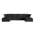 thumbnail image 5 of Sdorens Modular Sectional Sofa,U Shaped Sofa Linen Fabric Couch Free Combination Sofa,4-Seat Sofa with Two Ottomans for Living Room,Black, 5 of 15