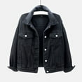 thumbnail image 1 of Tdoqot Women's Jean Jacket- Short Fall Jackets for Women Black Size XL, 1 of 4