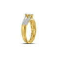 thumbnail image 3 of Diamond Princess 14kt Yellow Gold Princess Diamond Bridal Wedding Ring Band Set 1/2 Cttw, 3 of 4