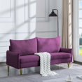 thumbnail image 2 of Liangfu Mid - Century Modern Upholstered Sofa with Gold Legs, Comfortable Loveseat for Living Room, Bedroom Purple, 2 of 8