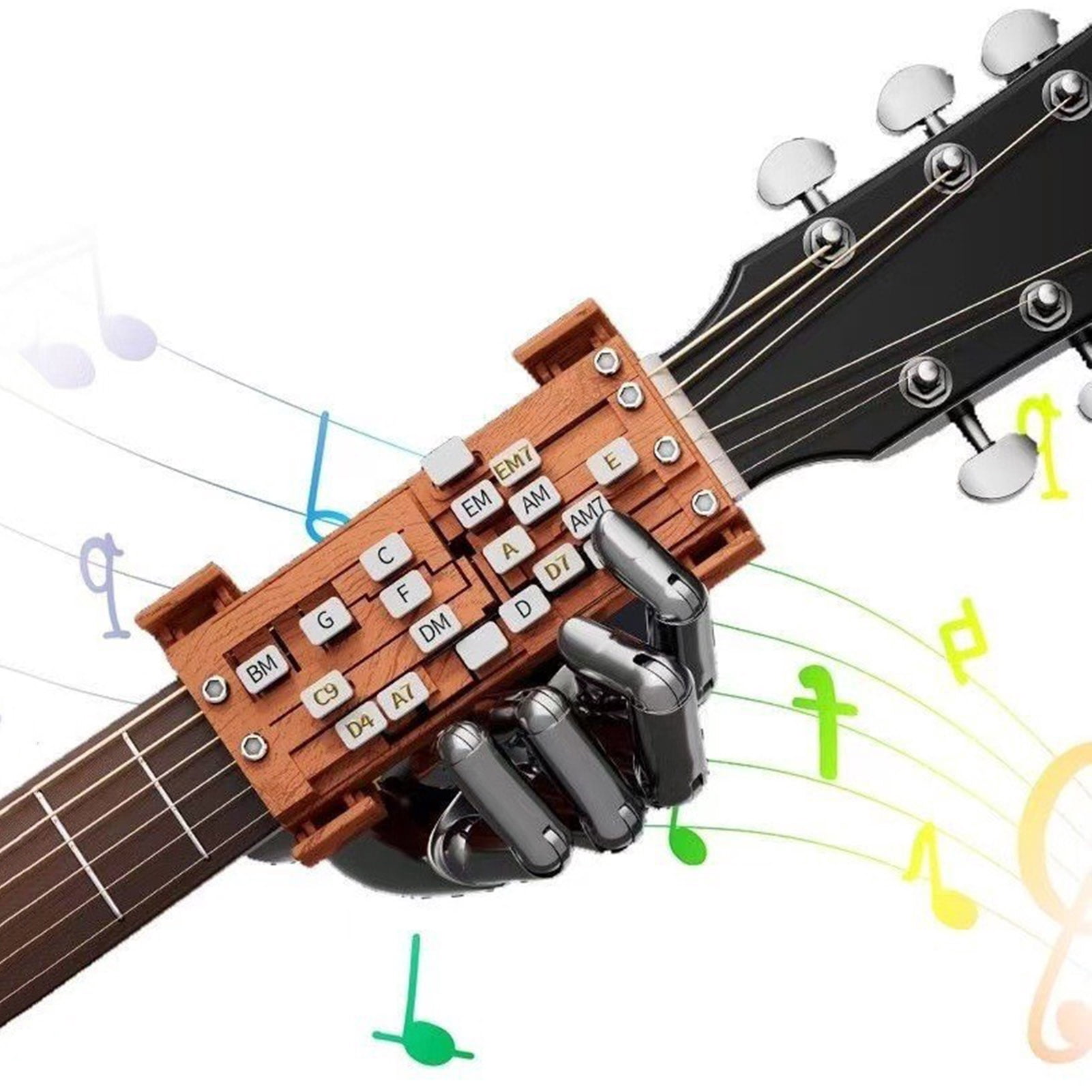 YIFAEUX Guitar Chord Presser Beginner Arthritis Player Guitar Chord Helper Trainer Portable Clip-on Acoustic Electric Guitar Learning Tools