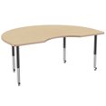 thumbnail image 4 of ECR4Kids 48in x 72in Kidney Everyday T-Mold Adjustable Activity Table Maple/Maple/Black - Super Leg, 4 of 7