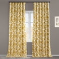thumbnail image 2 of Fleur Gold Printed Cotton Twill Curtain (1 Panel), Fleur Gold, 50W X 120L, 2 of 5