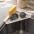 thumbnail image 6 of Kitchen Sink Corner Caddy Sponge Holder Drain Rack Organizer for Dishcloth Cleaning Soap Brushes, 6 of 6