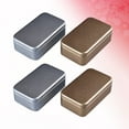 thumbnail image 4 of Caja de metal universal para negocios, 4 unidades, para té, hojalata, cuadrada, sellada, minilata portátil para viajes en casa (dorada y plateada, 2 unidades cada una), 4 of 7