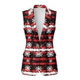 thumbnail image 2 of Uorisanigo Christmas Red Plaid Women's Jacket Vest Open Front Women's Sleeveless Vest Blazer Lightweight Vests Blazer Fashion Outerwear Size S, 2 of 7