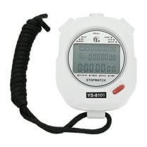 Sport Stopwatch Timer 100 Lap Memory 0.01 Second Timing Stop Watch Alarm Clock for Coach White
