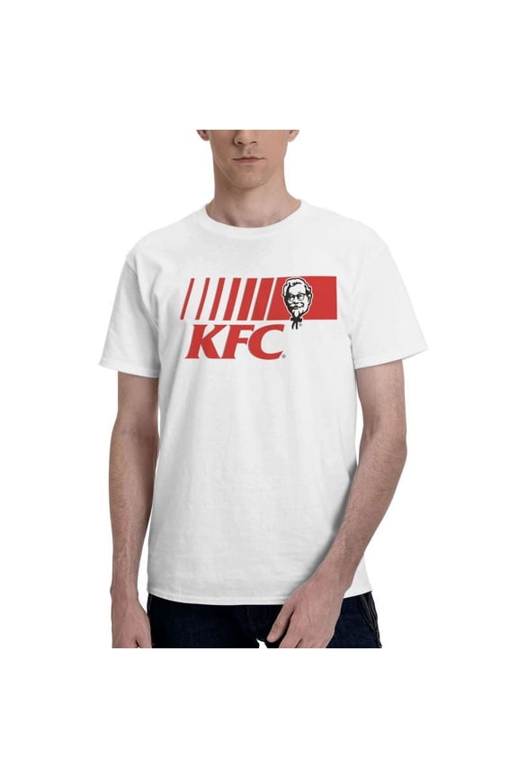 Kfc Logo Men'S Basic Short Sleeve T-Shirt Fad White Large