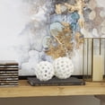 thumbnail image 2 of DecMode Cream 5" Abstract Decorative Ball Polystone Orbs & Vase Filler (2 Count), 2 of 7