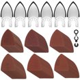 thumbnail image 2 of 129Pcs Oscillating Tool Detail Sanding Pads Kit Universal Finger Sanding Pads 60-320 Grit Triangle Finger Sandpaper Set Multipurpose Sanding Paper Assortment with 3 Spacer Adapter, 2 of 9