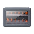 thumbnail image 2 of Mistaha 12-Piece Woodworking Router Bit Set with 8mm Shank and Tungsten Carbide Blades - Versatile Trim, Groove, and Edge Cutting Tools in Orange Storage Box, 2 of 6