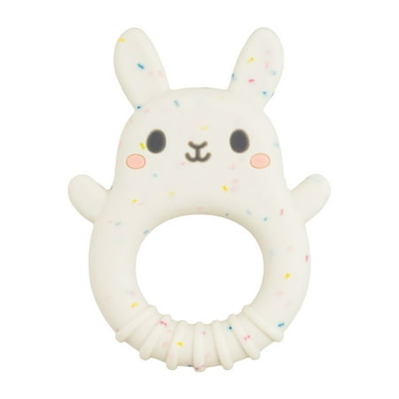 Tiger Tribe Baby Silicone Teether - Bunny Shape BPA-Free Soft Relief for Teething Sensory Toy for Newborns and Infants 0-18 Months